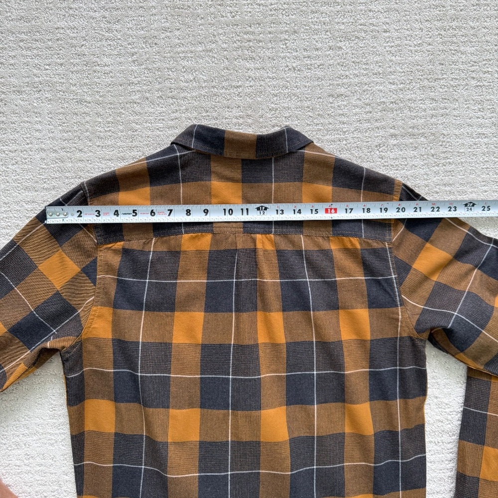 PRANA | Men's Organic Cotton Gray Flannel Plaid Shirt Sz M - Picture 6 of 8